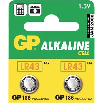 Článková baterie Baterie LR43 (186) GP alkalická
