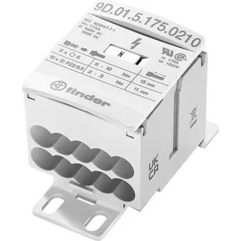 Finder 9D.01.5.175.0210 rozdělovač bílá 12-pólový 16 mm² 175 A 1000 V/AC, 1500 V/DC Typ vodiče = L, N, PE