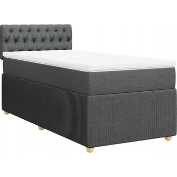 Postel Kontinentální postel tmavě šedá 200 x 100 x 100,5 cm s matrací a topperem