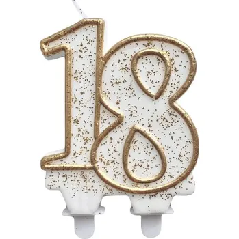 Dortová svíčka MZ Svíčka na dort číslo 18 Zlatá