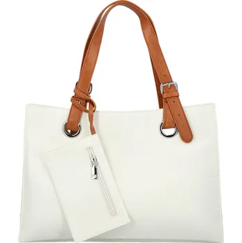 Trendy dámská koženková kabelka na rameno Valika, bílá
