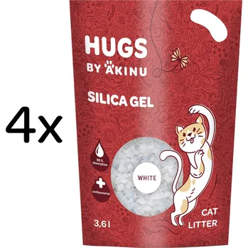 Podestýlka pro kočku HUGS by Akinu Silika gel bílý stelivo pro kočky 3,6 l MTP 4 ks