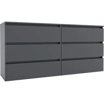 Komoda IDEA šuplíková komoda 1600, Grafite grey / Grafite grey