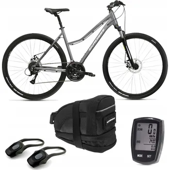 Jízdní kolo Krosové kolo Kross Move 2.0, rám 19 palců, kola 28", stříbrné