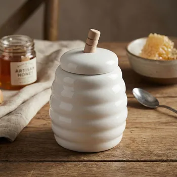 Nádoba na med LA PORCELLANA BIANCA Menage 0,5 l - porcelánová nádoba na med s naběračkou