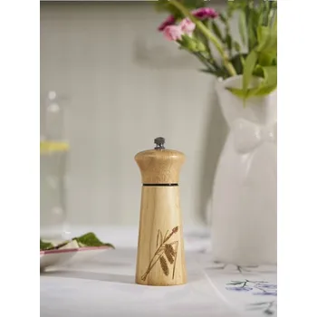 Kuchyňský mlýnek Sinsay - Dřevěný mlýnek na koření s rostlinným gravírováním - béžová - 901IL-08X - 901IL-08X-ONE