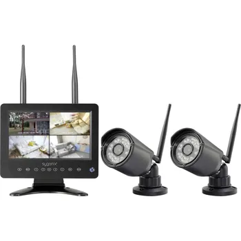 Bezpečnostní detektor Sygonix SY-6330454 bezdrátový-sada bezpečnostní kamery se 2 kamerami 1280 x 720 Pixel 2.4 GHz