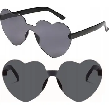 Sluneční brýle BRÝLE SRDCE NA SVATBĚ SVATEBNÍ HOSTINA PRŮHLEDNÉ SLUNEČNÍ, VELKÉ, ČERNÉ