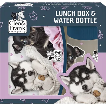 Svačinový box Sada lahev na pití Derform 330 ml a svačinový box