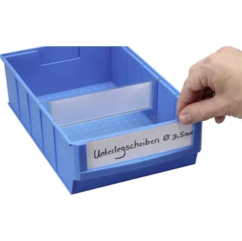 Úložný box Allit 456597 popisovací nálepky na skladovací boxy , ProfiPlus ShelfBox Label B, bílá, transparentní, 20 ks