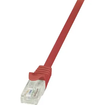 Datový kabel LogiLink CP1074U RJ45 síťové kabely, propojovací kabely CAT 5e U/UTP 5.00 m červená s ochranou 1 ks