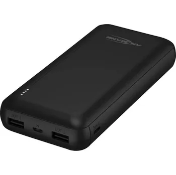 Powerbanka Ansmann PB212 powerbanka Li-Pol, 20000 mAh, Smart IC, microUSB, USB-C®, USB, černá, Indikátor stavu