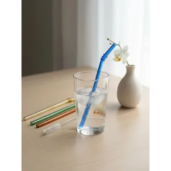 Sinsay - Skleněná brčka s kartáčkem na čištění 5 pack - vícebarevná - 183HL-MLC - 183HL-MLC-ONE