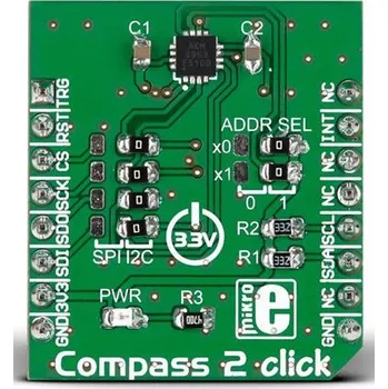 Hallova sonda Deska mikroBus Click for AK8963 Compass 2 Click MIKROE-2264, MikroElektronika