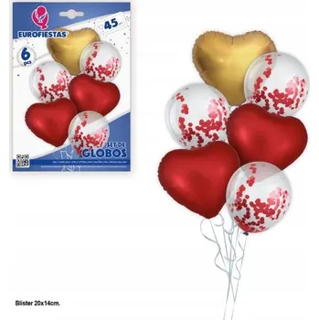 Balónek Sada metalických balónků ve tvaru srdce