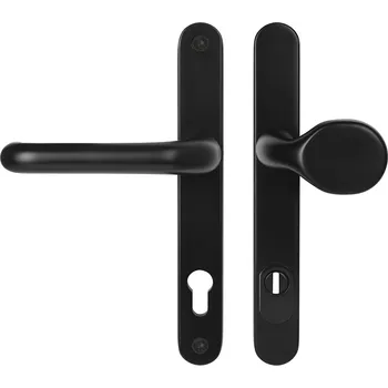 Dveřní kování MPK - SECURO A04 PLUS - USO M1 COSLAN PZ PLUS s otvorem pro vložku, 92 mm, 65 - 75 mm, madlo/klika F5 - Černá matná