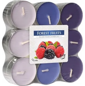 Svíčka Parafínové čajové svíčky s vůní lesních plodů Aura 18 ks