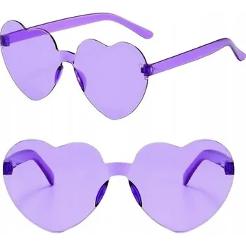 Sluneční brýle BRÝLE SRDCE NA SVATBĚ SVATEBNÍ HOSTINA PRŮHLEDNÉ SLUNEČNÍ, VELKÉ, FIALOVÉ