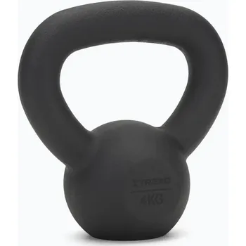 Litinový Kettlebell XTREXO 4 kg černý S DRŽADLEM PRO CVIČENÍ ZÁVAŽÍ FITNESS