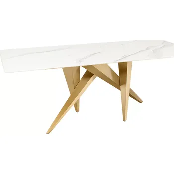 Jídelní stůl Jídelní stůl ART LIVING 200 CM bílá/zlatá mramor