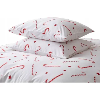 Povlečení Povlečení VÁNOČNÍ 140x200 2dílné sada povlak 70x80 Bavlněný satén Candycanes