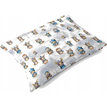 Povlak na polštářek Povlak na polštář ZIMNÍ 70x80 cm 100% bavlna, Zimní zvířátka šedá