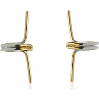 Náušnice Zlato-stříbrné náušnice na ucho dvojité z oceli