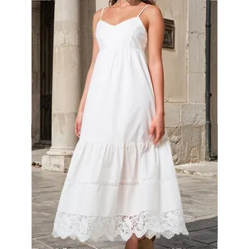 Dámské šaty Sinsay - Midi šaty s krajkovým lemováním - bílá - 643FI-00X - 643FI-00X-XL