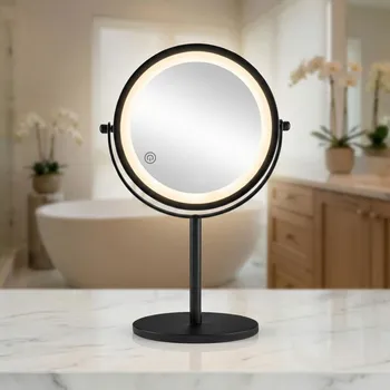 Zrcadlo Kosmetické zrcátko černé KLEINE WOLKE Recharge Mirror Led 17 cm