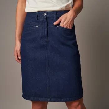 Dámská sukně Krátká džínová sukně tmavá modrá 36