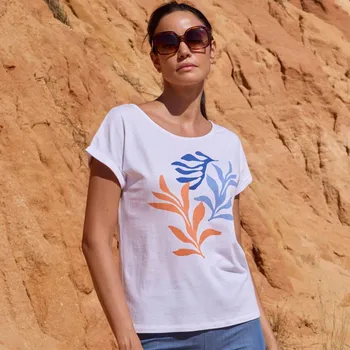 Tričko s potiskem bílá/modrá 52