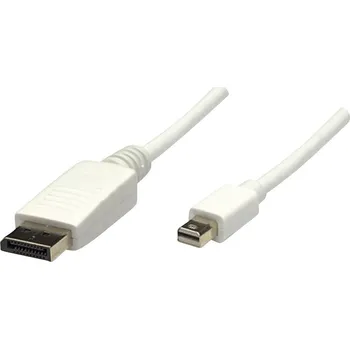 Audio kabel Manhattan Mini-DisplayPort / DisplayPort kabelový adaptér Mini DisplayPort konektory, Konektor DisplayPort 2.00 m bílá 324748-CG Kabel DisplayPort