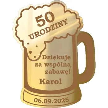 Sklenice Zlatý Magnet na narozeniny s gravírováním Poděkování hostům Pivní Sklenice