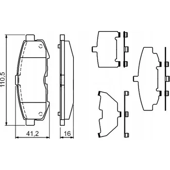Brzdová destička BRZDOVÉ DESTIČKY ZADNÍ NÁPRAVY BOSCH MAZDA MPV II 1999 - 2006