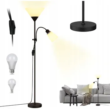 Stojací lampa MODERNÍ STOJACÍ LAMPA NA ČTENÍ E27 164CM DVĚ ZÓNY OSVĚTLENÍ