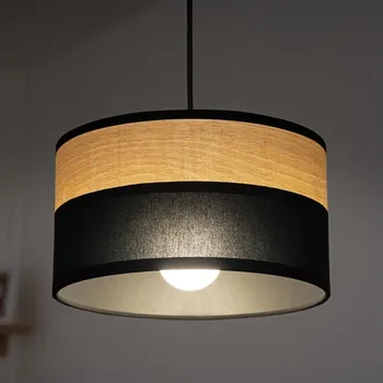 Lustr na lanku ALBA 1xE27/15W/230V pr. 25 cm černá/hnědá