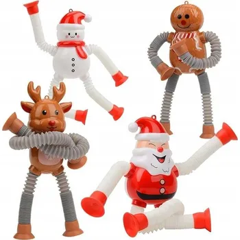 Figurka Antistresové figurky Hračka s vánoční tématikou a přísavkou, sada 4 kusů, 14 cm