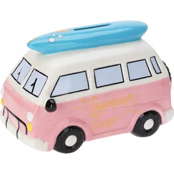 Pokladnička Pokladnička TravelFun 15x11x9,5 cm, minivan růžový