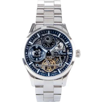 Hodinky Carl von Zeyten CVZ0063BLMS Freiburg Automatic Mens Watch Dual Time 44mm
