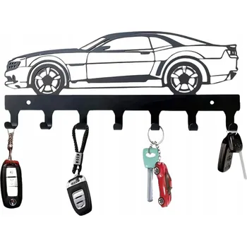 Věšák ČERNÝ KOVOVÝ VĚŠÁK NA KLÍČE AUTO MOTOCYKL DO GARÁŽE DIKOM