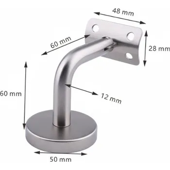 Zábradlí Držák madla nerez 2 varianty - pro ploché nebo kruhové madlo Varianta: držák pro kulaté madlo