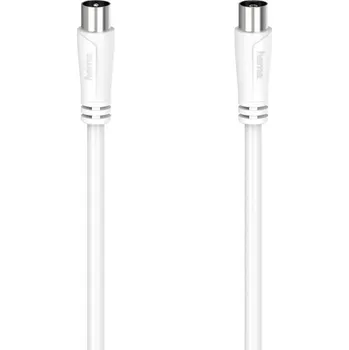 Audio kabel Hama antény, SAT kabel [1x koaxiální zástrčka - 1x koaxiální zásuvka] 0.75 m bílá