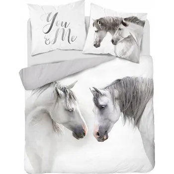 Povlečení Bavlněné Povlečení Horses 220 x 200 cm HOLLAND COLLECTION NATURA