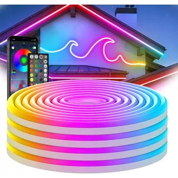 LED páska 5m Hudební NEON FLEX LED RGB 24V DC Aplikace Bluetooth