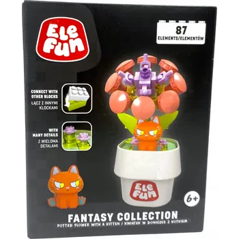 ostatní stavebnice Elefun Fantasy Collection Květina v květináči oranžová Stavebnice 87 Ks.