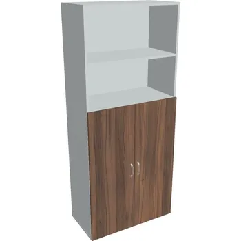 Policová skříň Skříň policová dveřová D 5 80 04 - OŘECH , ŠEDÁ