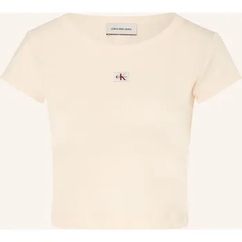 Calvin Klein Jeans Dámské Krátké Tričko, krémová, 40