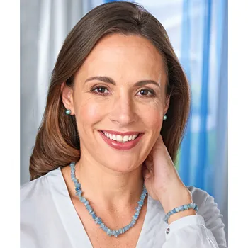 Náhrdelník Náhrdelník akvamarín délka 45cm