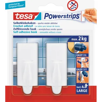 Izolační páska tesa POWERSTRIPS® Lepicí háček Large Trend bílá Množství: 2 ks
