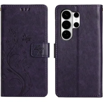 Pouzdro na mobilní telefon Flowers knížkové pouzdro na Samsung Galaxy S26 Ultra - tmavěfialové
